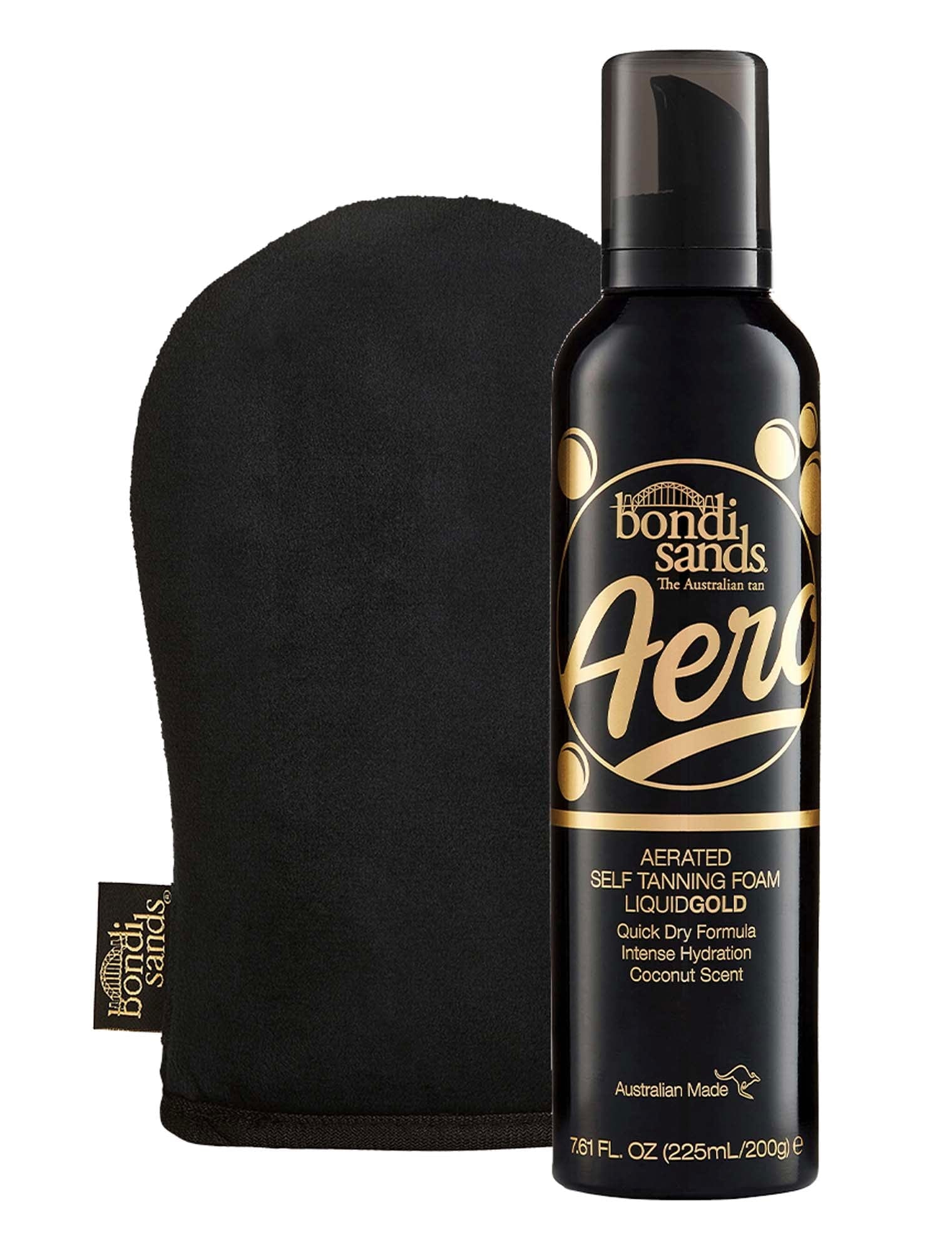 Aero Liquid Gold Self Tanning Foam & Application Mitt Bundle